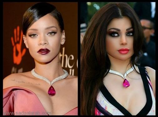 هذا هو سرّ العقد الذي ارتدته هيفاء وهبي وريهانا!