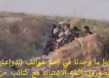 بالفيديو قذيفة من حزب الله تقتل مجموعة مسلحين من داعش
